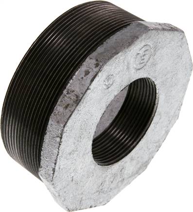 Partbase RN 4020 K ST Reduziernippel R 4"(AG)-Rp 2"(IG), Temperguss verzinkt