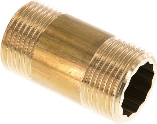 Partbase RONI 10/60 MS Rohrdoppelnippel G 1"-60mm, Messing