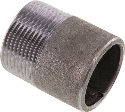 Partbase RONI 114/50 AS ST Anschweißnippel R 1-1/4"-50mm-42,4mm, ST 37, Stahl schwarz