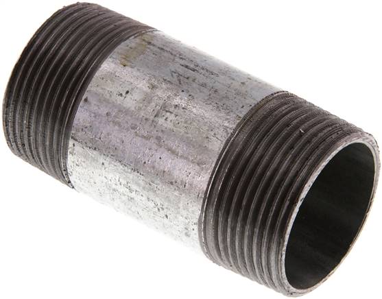 Partbase RONI 114/80 ST Rohrdoppelnippel R 1-1/4"-80mm, Stahlrohr ST 37 verzinkt
