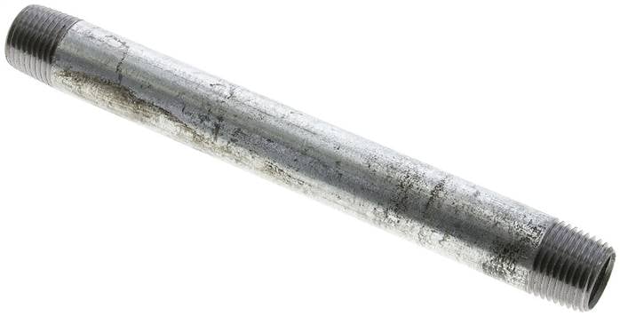 Partbase RONI 12/180 ST Rohrdoppelnippel R 1/2"-180mm, Stahlrohr ST 37 verzinkt