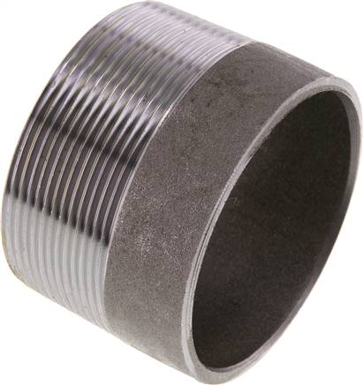 Partbase RONI 212/50 AS ST Anschweißnippel R 2-1/2"-50mm-76,1mm, ST 37, Stahl schwarz