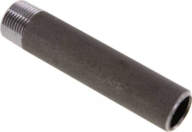 Partbase RONI 34/120 AS ST Anschweißnippel R 3/4"-120mm-26,9mm, ST 37, Stahl schwarz