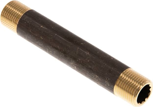 Partbase RONI 38/100 MS Rohrdoppelnippel G 3/8"-100mm, Messing