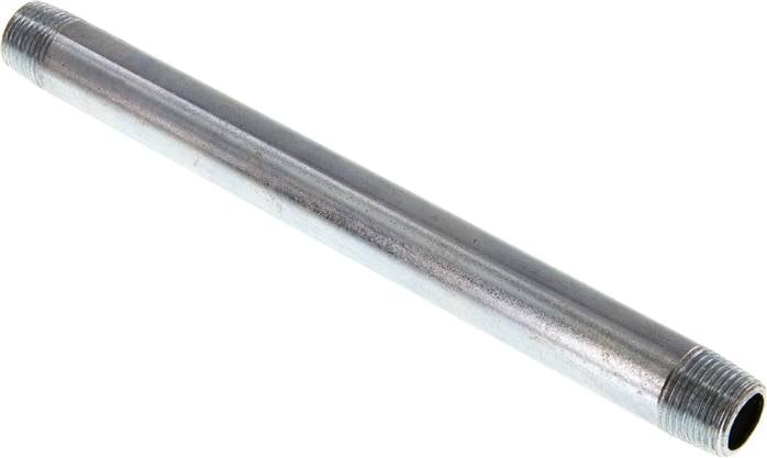 Partbase RONI 38/180 ST Rohrdoppelnippel R 3/8"-180mm, Stahlrohr ST 37 verzinkt