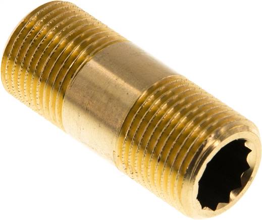 Partbase RONI 38/40 MS Rohrdoppelnippel G 3/8"-40mm, Messing