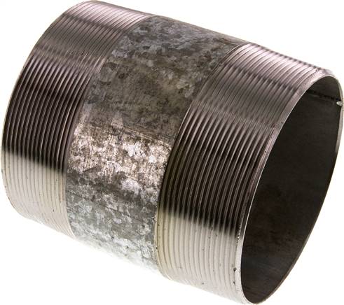 Partbase RONI 40/120 ST Rohrdoppelnippel R 4"-120mm, Stahlrohr ST 37 verzinkt