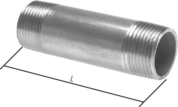 Partbase RONI 212/620 ES Rohrdoppelnippel R 2-1/2"-620mm, 1.4571