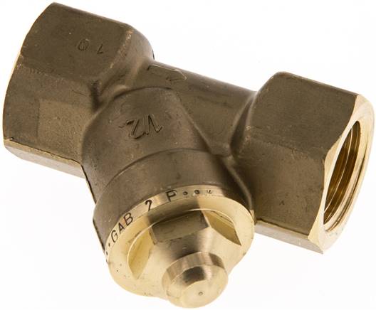 Partbase RUCK 12 SS/10-V Schrägsitz-Rückschlagventil, Rp 1/2", FKM-Dichtung, Messing