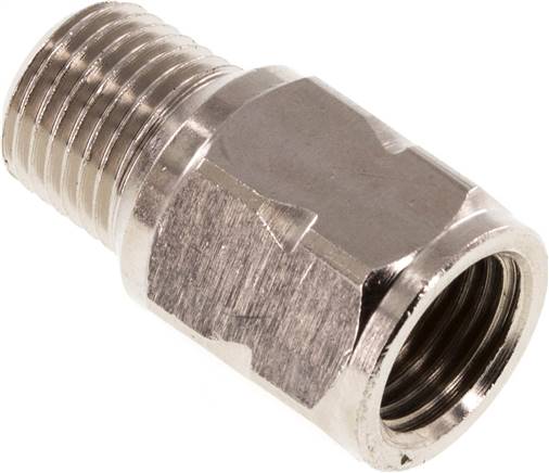 Partbase RUCK 14 IA OF MSV-V Mini-Rückschlagventil R/Rp 1/4" (AG/IG), Messing vernickelt