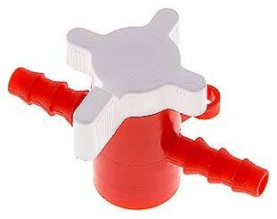 Partbase SH 6 ROT Labor-Schlauchhahn (PE/PP), 6 (1/4") mm