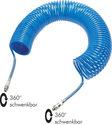 Partbase SPKD 1410/5 PA-Spiralschlauch G 1/4"-10 x 8 mm, 5,0 mtr. Arbeitslänge
