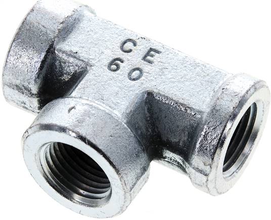 Partbase T 12 NPT Hochdruck T-Stück NPT 1/2" (IG), Stahl verzinkt