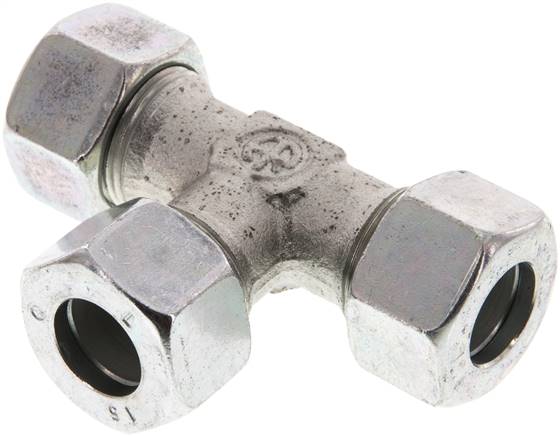 Partbase T 15 L T-Schneidringverschraubung 15 L (M22x1,5), Stahl verzinkt