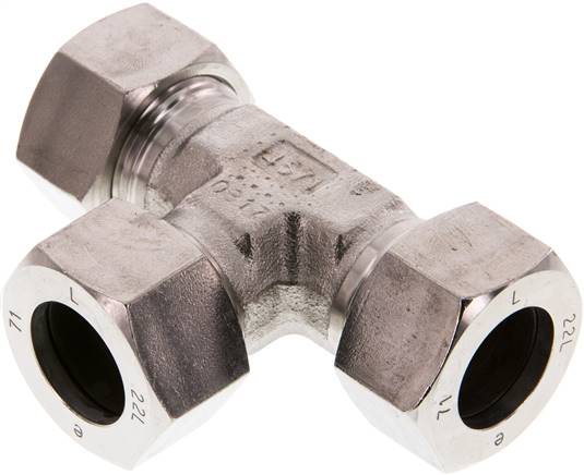 Partbase T 22 L ES T-Schneidringverschraubung 22 L (M30x2), 1.4571
