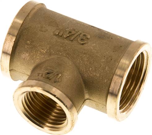 Partbase T 341234 MS T-Stück Rp 3/4"-Rp 1/2"-Rp 3/4" (IG), Messing