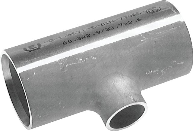 Partbase T114,326/60GA4 T-Stück 114,3x2,6mm - 60,3x2,0mm, 1.4541, geschweißt