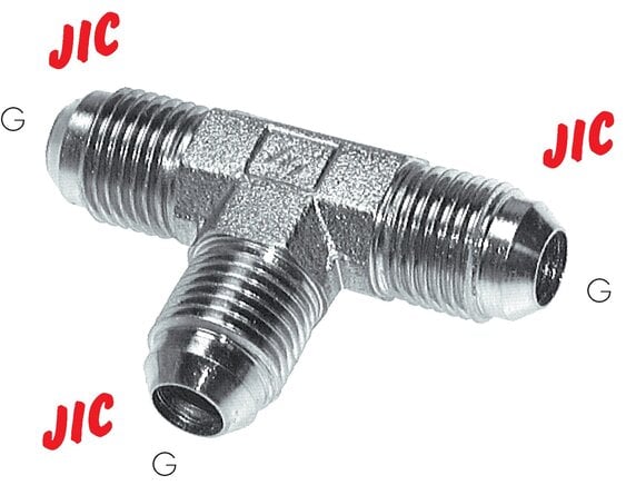 Partbase TA 13/16 JIC T-Stück,UN 1-3/16"-12 AG (JIC), Stahl verzinkt