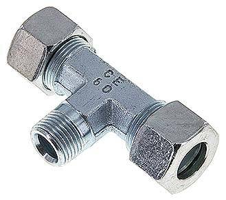 Partbase TE 15 LM T-Schneidringverschraubung M 18x1,5 (konisch)-15 L (M22x1,5), Stahl verzinkt