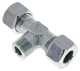 Partbase TE 16 SM T-Schneidringverschraubung M 22x1,5 (konisch)-16 S (M24x1,5), Stahl verzinkt