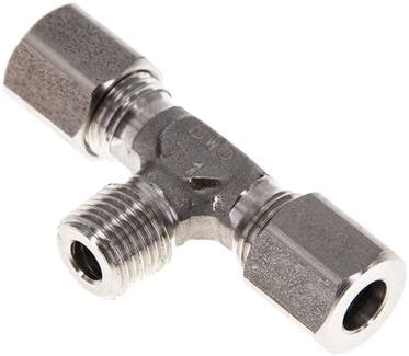 Partbase TE 6 LLM ES T-Schneidringverschraubung M 10x1 (konisch)-6 LL (M10x1), 1.4571