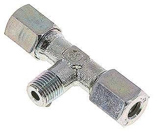 Partbase TE 6 LM T-Schneidringverschraubung M 10x1 (konisch)-6 L (M12x1,5), Stahl verzinkt