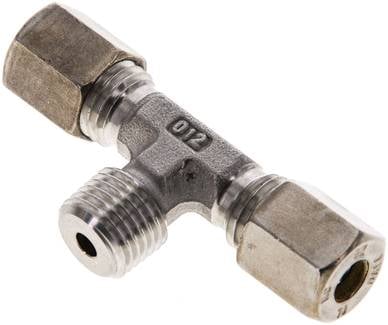Partbase TE 6 LR 1/4 NC T-Schneidringverschraubung R 1/4"-6 L (M12x1,5), Klemmring 1.4571 (NC)