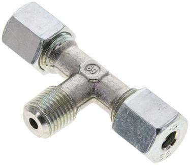 Partbase TE 6 SR T-Schneidringverschraubung R 1/4"-6 S (M14x1,5), Stahl verzinkt