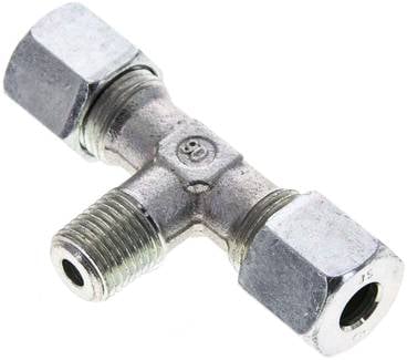 Partbase TE 8 SR T-Schneidringverschraubung R 1/4"-8 S (M16x1,5), Stahl verzinkt