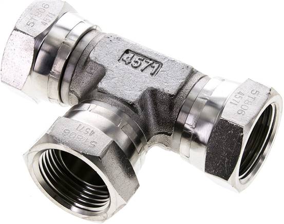 Partbase TV 10 ES T-Verschraubung,60°Konus G 1" (IG), V4A