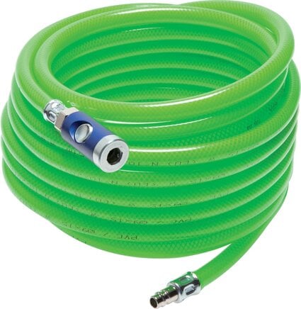 Partbase TX 9-10 SIP PVC-Gewebeschlauch 9 (3/8")x15mm, 10mtr. mit Kupplung & Stecker