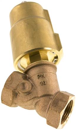 Partbase U 210-10 MS-GS Schrägsitzventil Messing, G 1", geschlossen, gegen Mediumstrom schließend