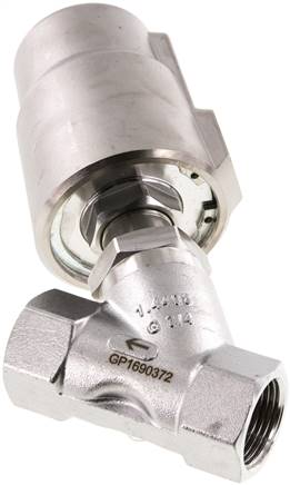 Partbase U 234 ES-GS Schrägsitzventil 1.4408, G 3/4", geschlossen, gegen Mediumstrom schließend
