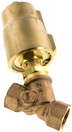 Partbase U 234 MS PTFE Schrägsitzventil Messing, G 3/4", geschlossen, Spindelabdichtung aus PTFE