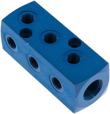 Partbase VB 918 A Verteilerblock 1 x G 3/8"-9x G 1/8", Aluminium