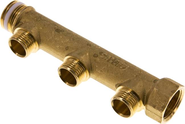 Partbase VTA 343 MS Verteilerrohr G 3/4"(IG/AG), Abgang 3x G 1/2" (AG)