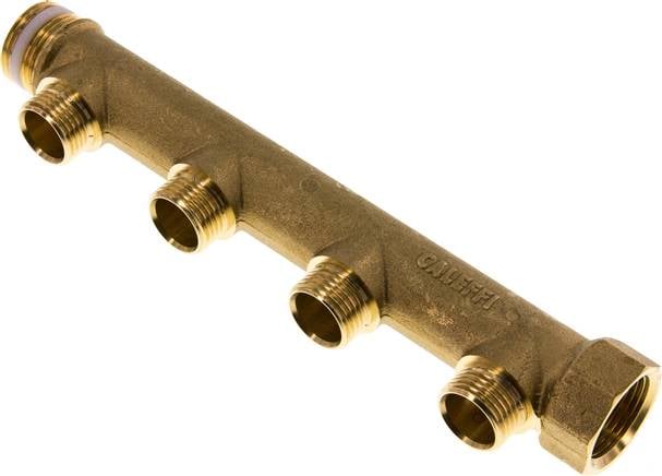 Partbase VTA 344 MS Verteilerrohr G 3/4"(IG/AG), Abgang 4x G 1/2" (AG)