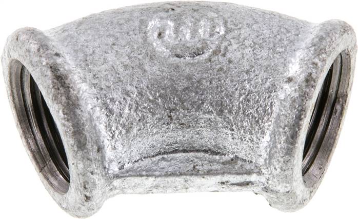Partbase W 3845 ST 45°-Winkel Rp 3/8" (IG), Temperguss verzinkt