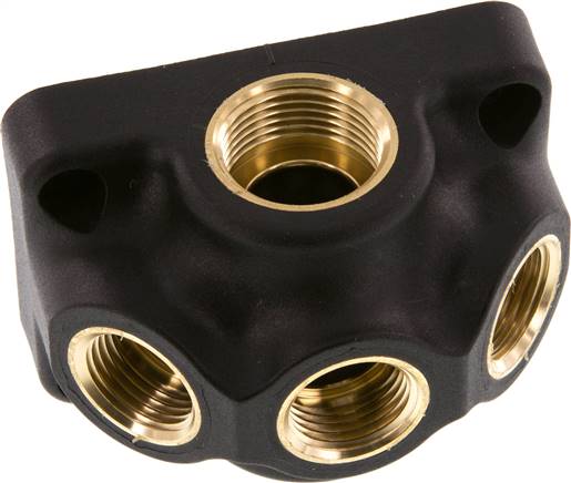 Partbase WD 12 LW 3 K-34 Wanddose (Luftweiche) G 3/4"-3x G 1/2", Endverteilerdose ohne Durchgangsgewinde