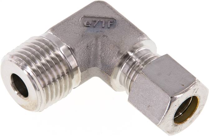 Partbase WE 10 LR 1/2 NC Winkel-Schneidringverschraub. R 1/2"-10 L (M16x1,5), Klemmring 1.4571 (NC)