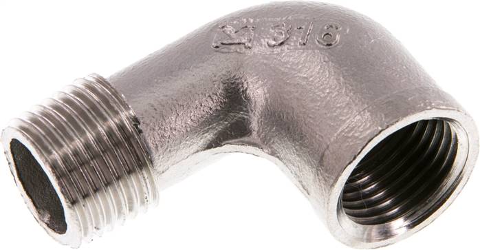 Partbase WE 12 ES E 90°-Einschraubwinkel Rp 1/2"(IG)-R 1/2"(AG), 1.4408