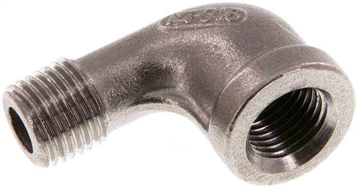 Partbase WE 14 ES 90°-Einschraubwinkel Rp 1/4"(IG)-R 1/4"(AG), 1.4408