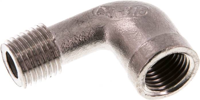 Partbase WE 14 ES E 90°-Einschraubwinkel Rp 1/4"(IG)-R 1/4"(AG), 1.4408