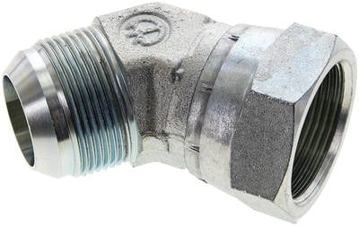 Partbase WE 15/845 JIC 45°-Einschraubwinkel, UN 1-5/8"-12 (JIC), Stahl verzinkt