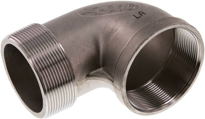 Partbase WE 212 ES 90°-Einschraubwinkel Rp 2-1/2"(IG)-R 2-1/2"(AG), 1.4408
