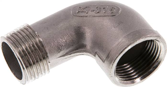 Partbase WE 34 ES E 90°-Einschraubwinkel Rp 3/4"(IG)-R 3/4"(AG), 1.4408