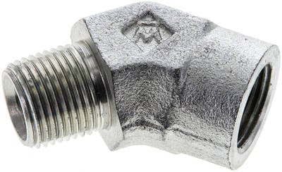 Partbase WE 3845 NPT 45°-Einschraubwinkel NPT 3/8", Stahl verzinkt