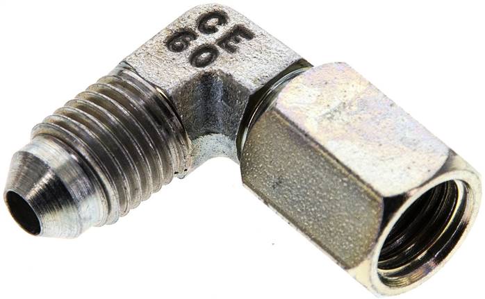 Partbase WE 7/16 JIC 90°-Einschraubwinkel, UNF 7/16"-20 (JIC), Stahl verzinkt
