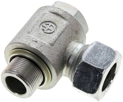 Partbase WHO 22 LM Winkel-Schwenkverschraubung M 26x1,5-22 L (M30x2), Stahl verzinkt