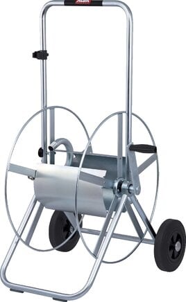Partbase WS SAF 34-80 Fahrbarer Profi-Schlauchwagen aus galvanisch verzinktem Stahlrohr mit Vollgummirädern und Haspelbloc